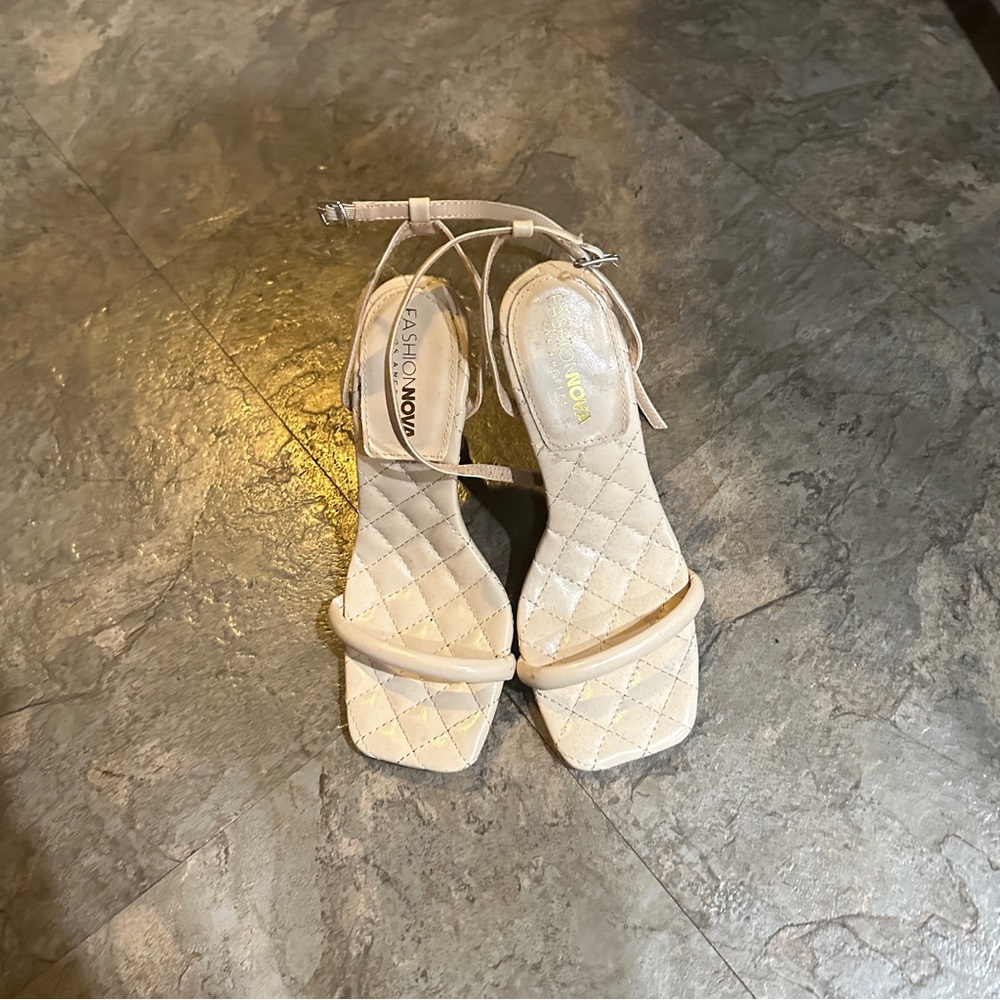 Nude sandal heels